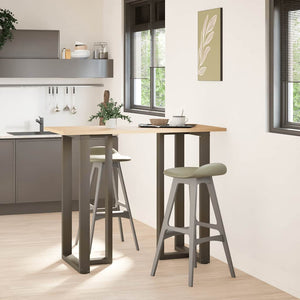 Gambe per tavolo da bar a forma di T 2 pz nere 60x35x(110-111) cm in acciaio