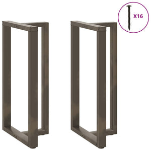 Gambe per tavolo da bar a forma di T 2 pz nere 60x35x(110-111) cm in acciaio