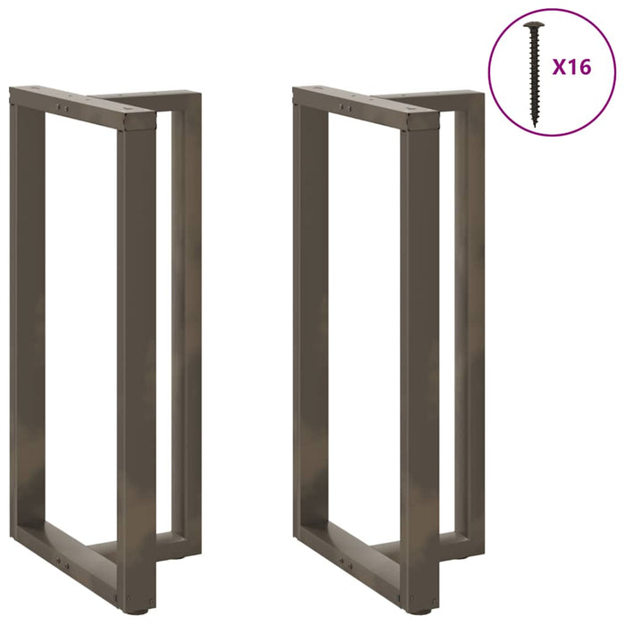 Gambe per tavolo da bar a forma di T 2 pz nere 60x35x(110-111) cm in acciaio