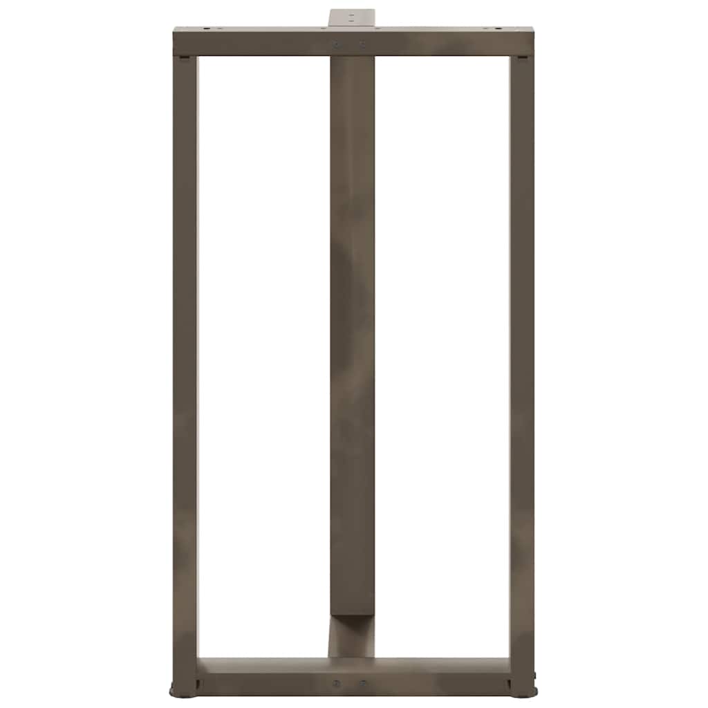 Gambe per tavolo da bar a forma di T 2 pz nere 60x35x(110-111) cm in acciaio