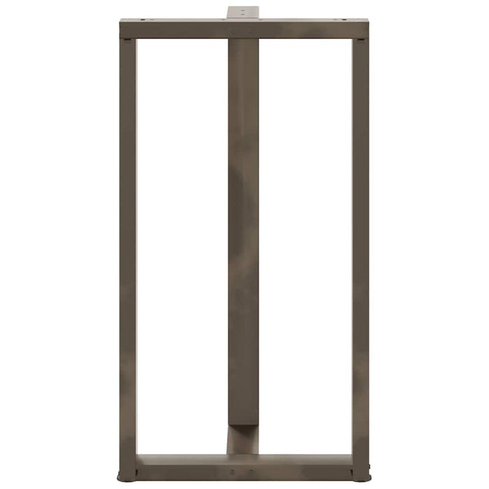 Gambe per tavolo da bar a forma di T 2 pz nere 60x35x(110-111) cm in acciaio