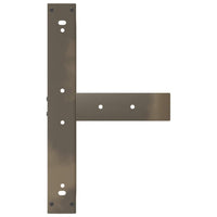 Gambe per tavolo da bar a forma di T 2 pz nere 60x35x(110-111) cm in acciaio