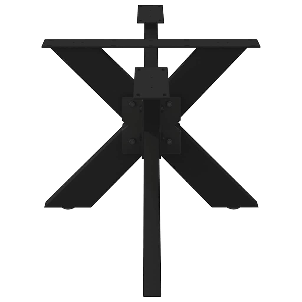 Gamba per tavolino da caffè a forma di ragno nera 98x58x(42-43) cm in acciaio 4013108