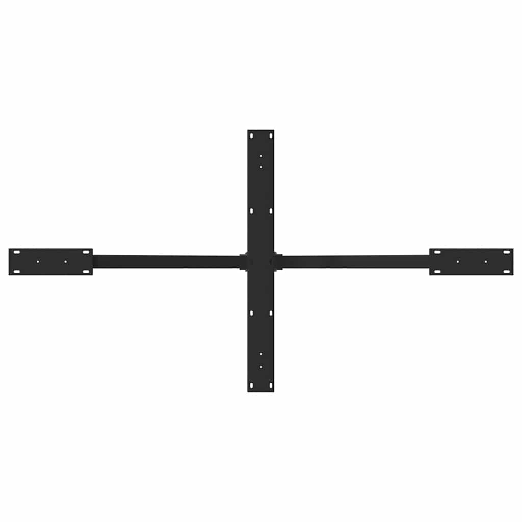 Gamba per Tavolo da Pranzo a Forma di Ragno Nero 150x78x(72-73) cm Acciaio 4013116