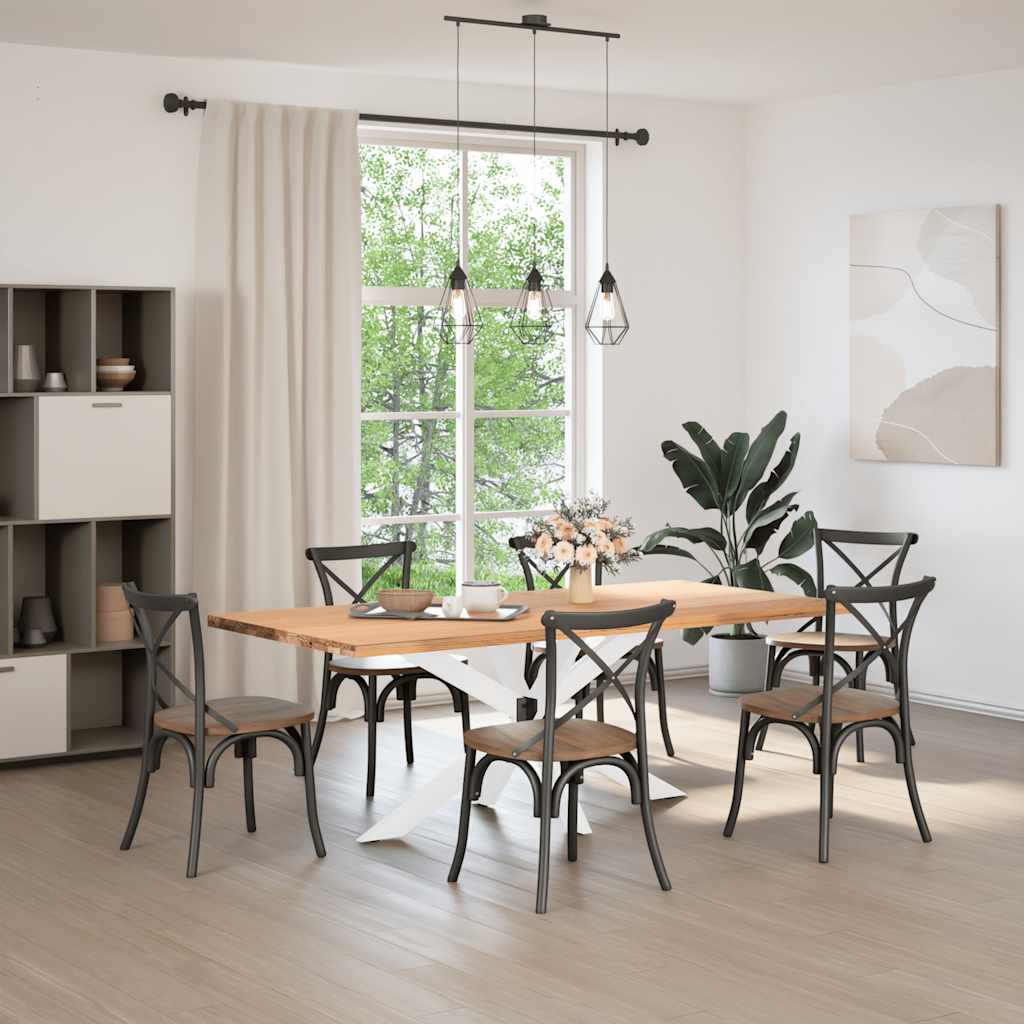 vidaXL Gamba per Tavolo da Pranzo a Forma di Ragno Bianca 150x78x(72-73) cm Acciaio