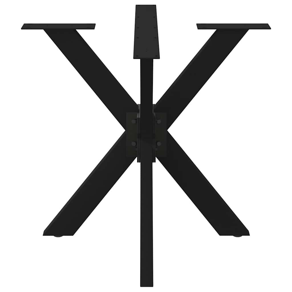 vidaXL Gamba per Tavolo da Pranzo a Forma di Ragno Nero 85x85x(72-73) cm Acciaio
