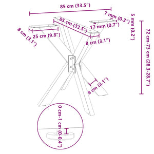Gamba per Tavolo da Pranzo a Forma di Ragno Bianca 85x85x(72-73) cm in Acciaio 4013121