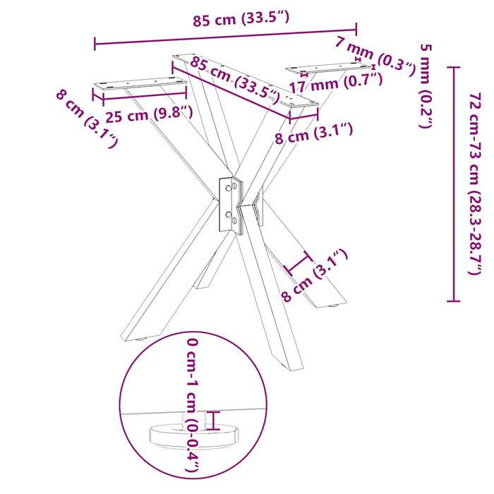 Gamba per Tavolo da Pranzo a Forma di Ragno Bianca 85x85x(72-73) cm in Acciaio 4013121