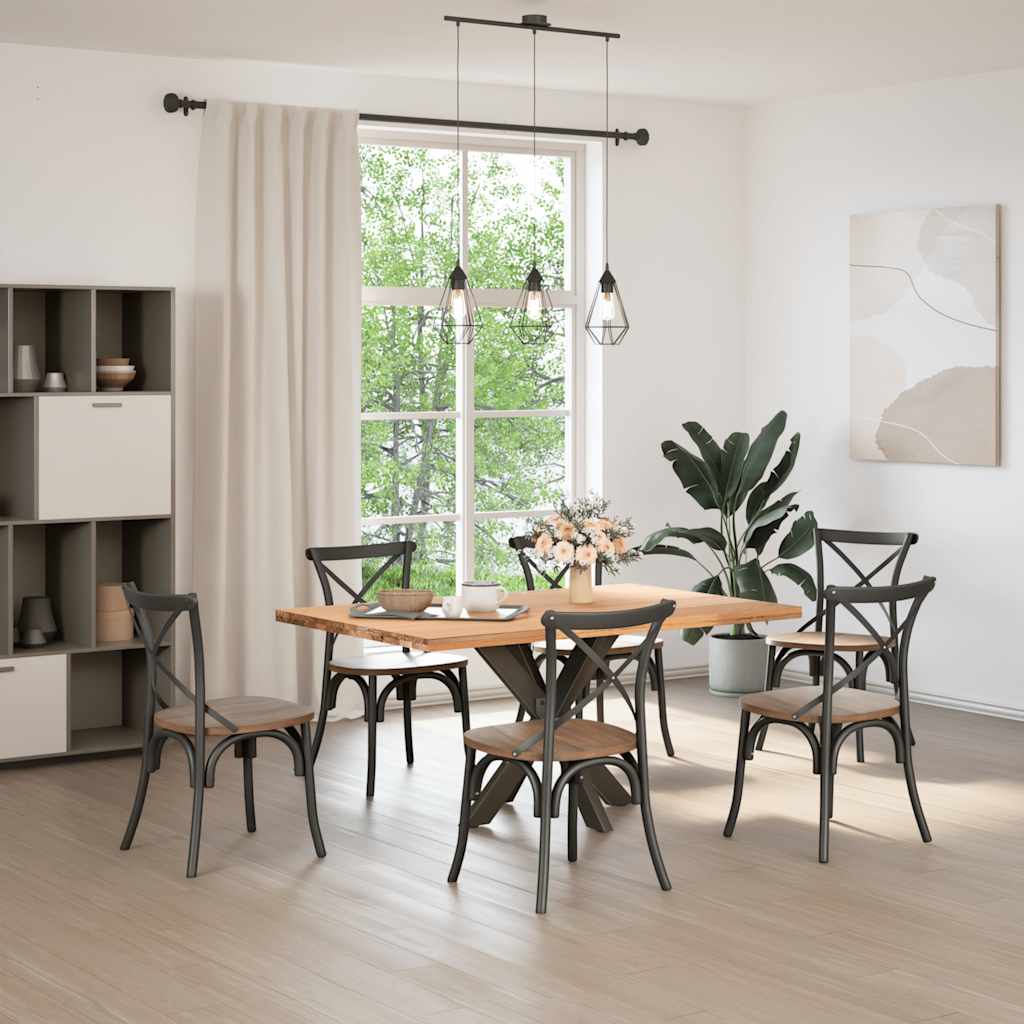 Gamba per Tavolo da Pranzo a Forma di Ragno Nero 85x85x(72-73) cm Acciaio 4013123