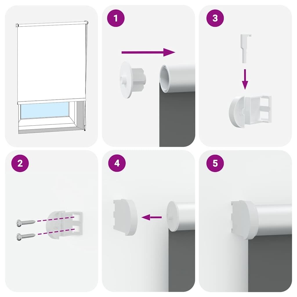 Tenda a Rullo Oscurante 125x150 cm Larghezza Tessuto 121,6 cm 4011003