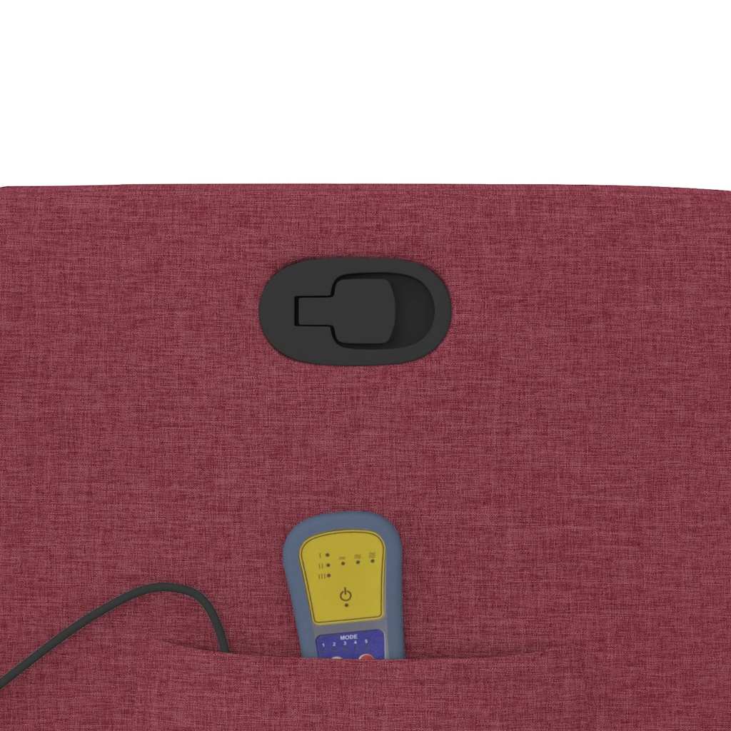 vidaXL Poltrona Massaggiante Reclinabile Rosso Vino in Tessuto