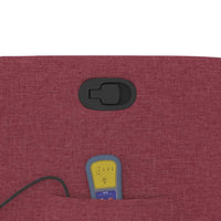 vidaXL Poltrona Massaggiante Reclinabile Rosso Vino in Tessuto