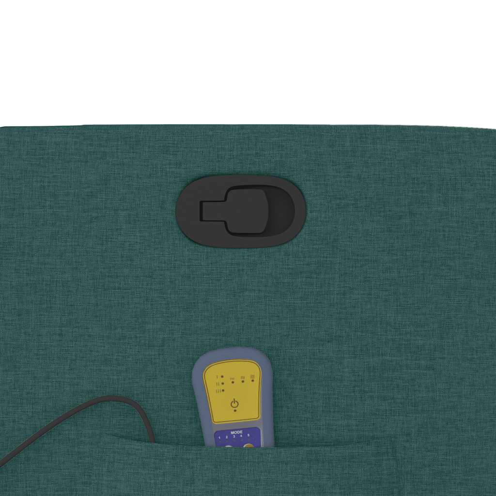 Poltrona Massaggiante Reclinabile Verde Scuro in Tessuto 4015538