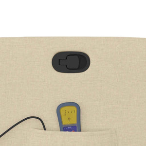 vidaXL Poltrona Massaggiante Reclinabile Crema in Tessuto