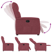 Poltrona Reclinabile in Tessuto Rosso Vino 4015545