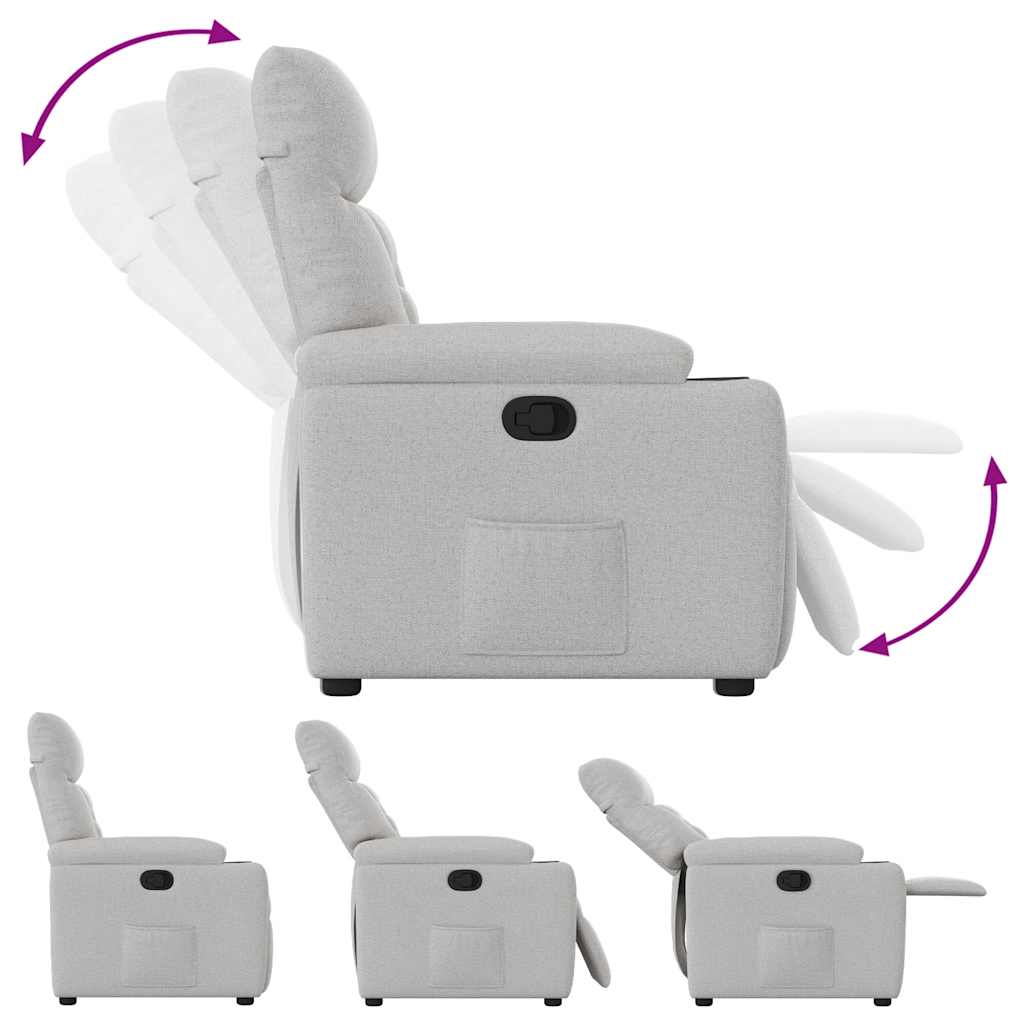 Poltrona Reclinabile in Tessuto Grigio Nuvola 4015551