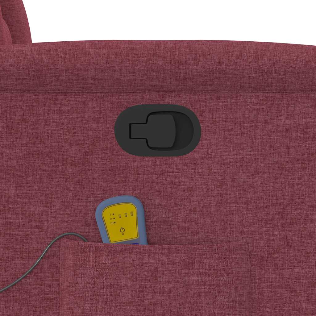 Poltrona Massaggiante Reclinabile Rosso Vino in Tessuto 4015555