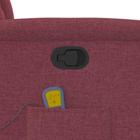 Poltrona Massaggiante Reclinabile Rosso Vino in Tessuto 4015555