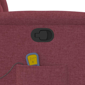Poltrona Massaggiante Reclinabile Rosso Vino in Tessuto 4015555
