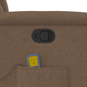 vidaXL Poltrona Massaggiante Reclinabile Marrone in Tessuto