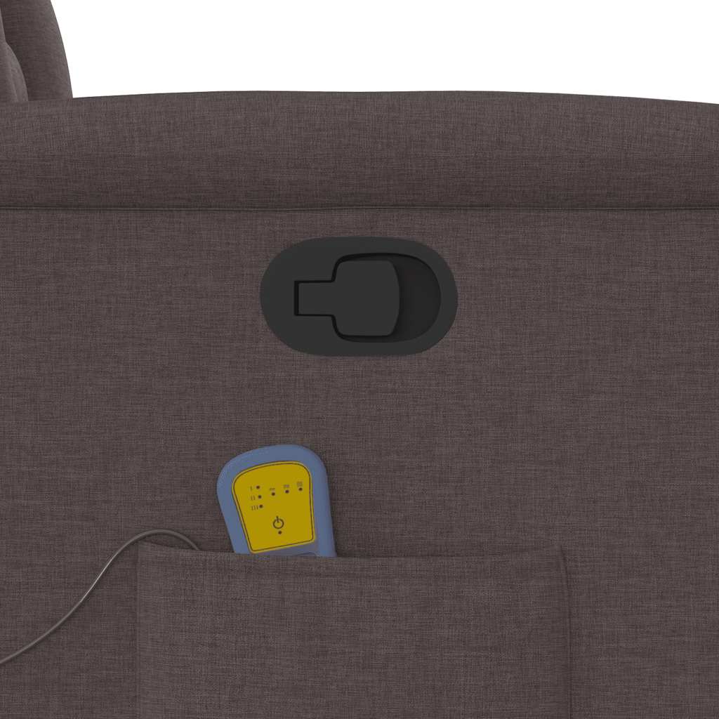 Poltrona Massaggiante Reclinabile Marrone Scuro in Tessuto 4015557