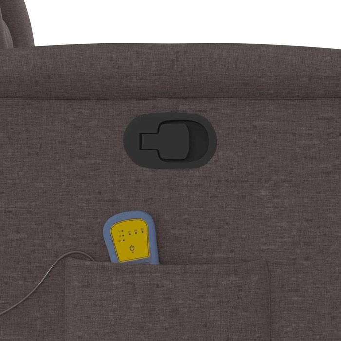 vidaXL Poltrona Massaggiante Reclinabile Marrone Scuro in Tessuto