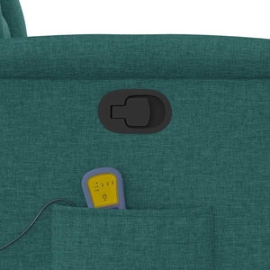 Poltrona Massaggiante Reclinabile Verde Scuro in Tessuto 4015558