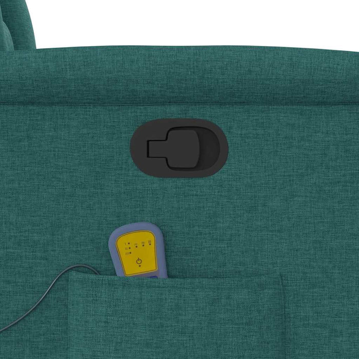 Poltrona Massaggiante Reclinabile Verde Scuro in Tessuto 4015558