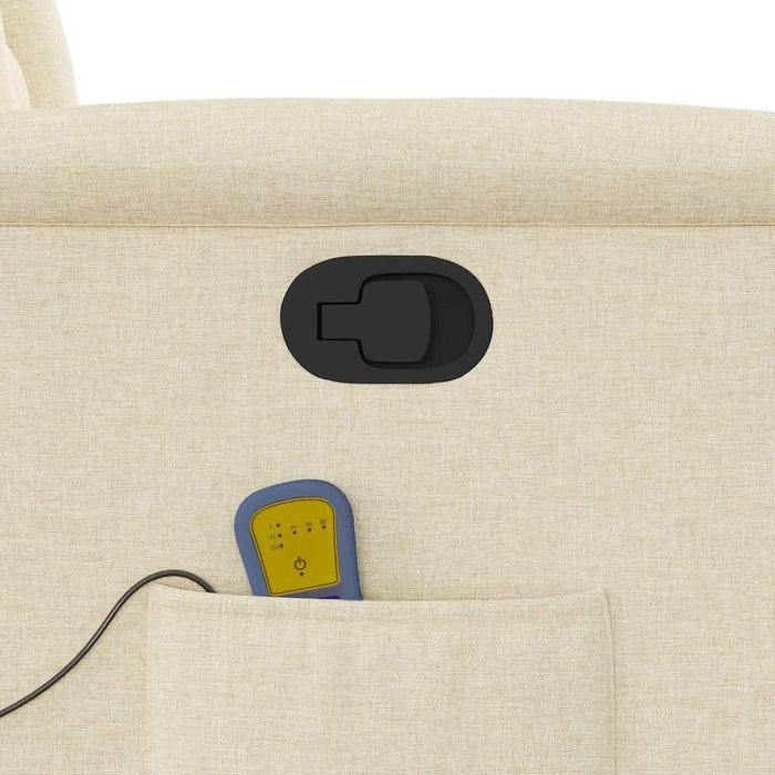 Poltrona Massaggiante Reclinabile Crema in Tessuto 4015560