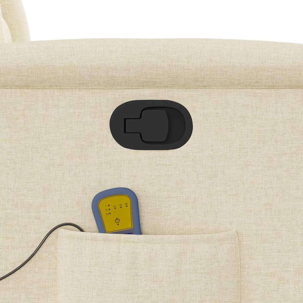 vidaXL Poltrona Massaggiante Reclinabile Crema in Tessuto