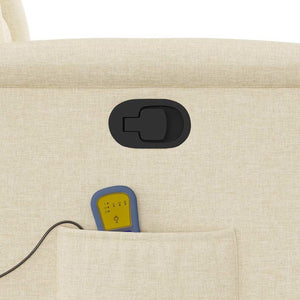 vidaXL Poltrona Massaggiante Reclinabile Crema in Tessuto