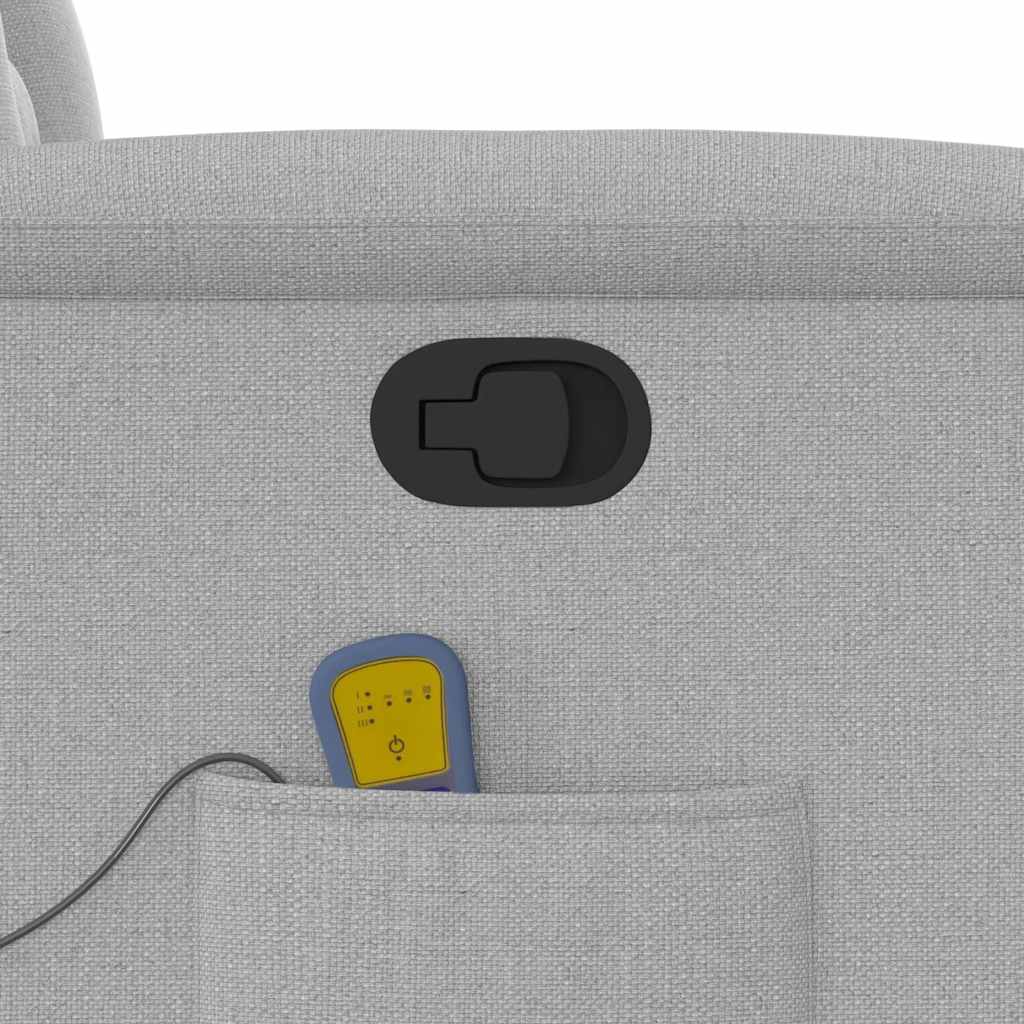 vidaXL Poltrona Massaggiante Reclinabile Grigio Nuvola in Tessuto