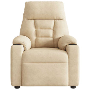 Poltrona Reclinabile Crema in Tessuto di Microfibra