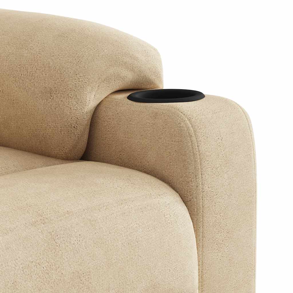 Poltrona Reclinabile Crema in Tessuto di Microfibra