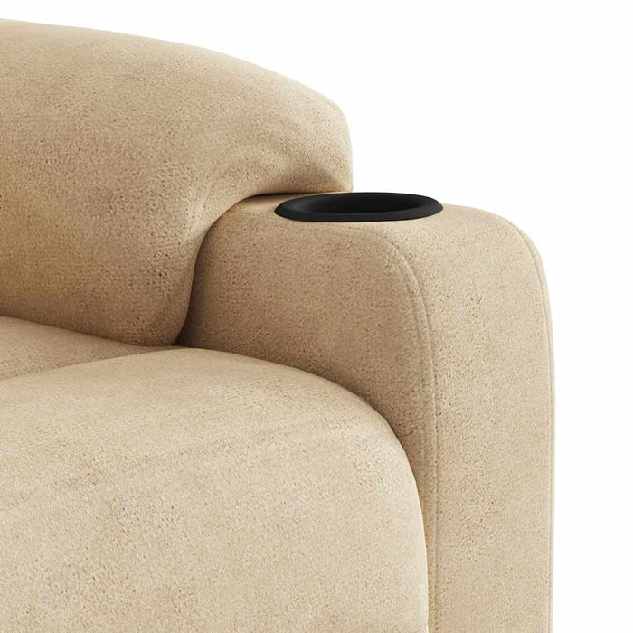 Poltrona Reclinabile Crema in Tessuto di Microfibra