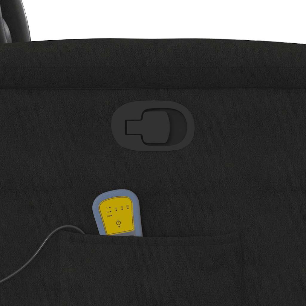 Poltrona Reclinabile Massaggiante Nera in Tessuto di Microfibra 4015573