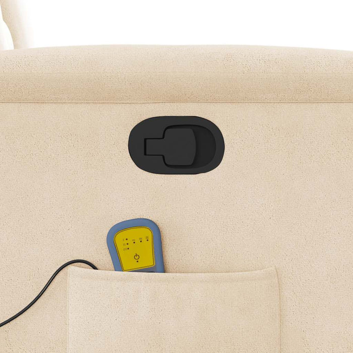 vidaXL Poltrona Massaggiante Reclinabile Beige in Tessuto Microfibra