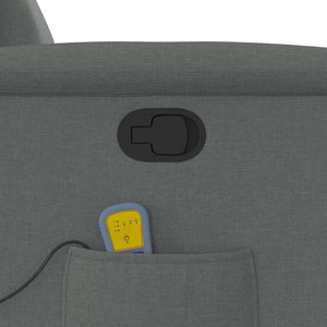 Poltrona reclinabile massaggiante in tessuto grigio scuro 4015587
