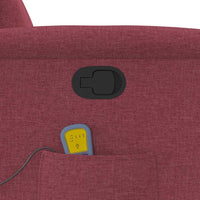 vidaXL Poltrona Massaggiante Reclinabile Rosso Vino in Tessuto