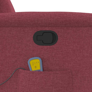 vidaXL Poltrona Massaggiante Reclinabile Rosso Vino in Tessuto