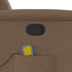 Poltrona Massaggiante Reclinabile Marrone in Tessuto 4015590