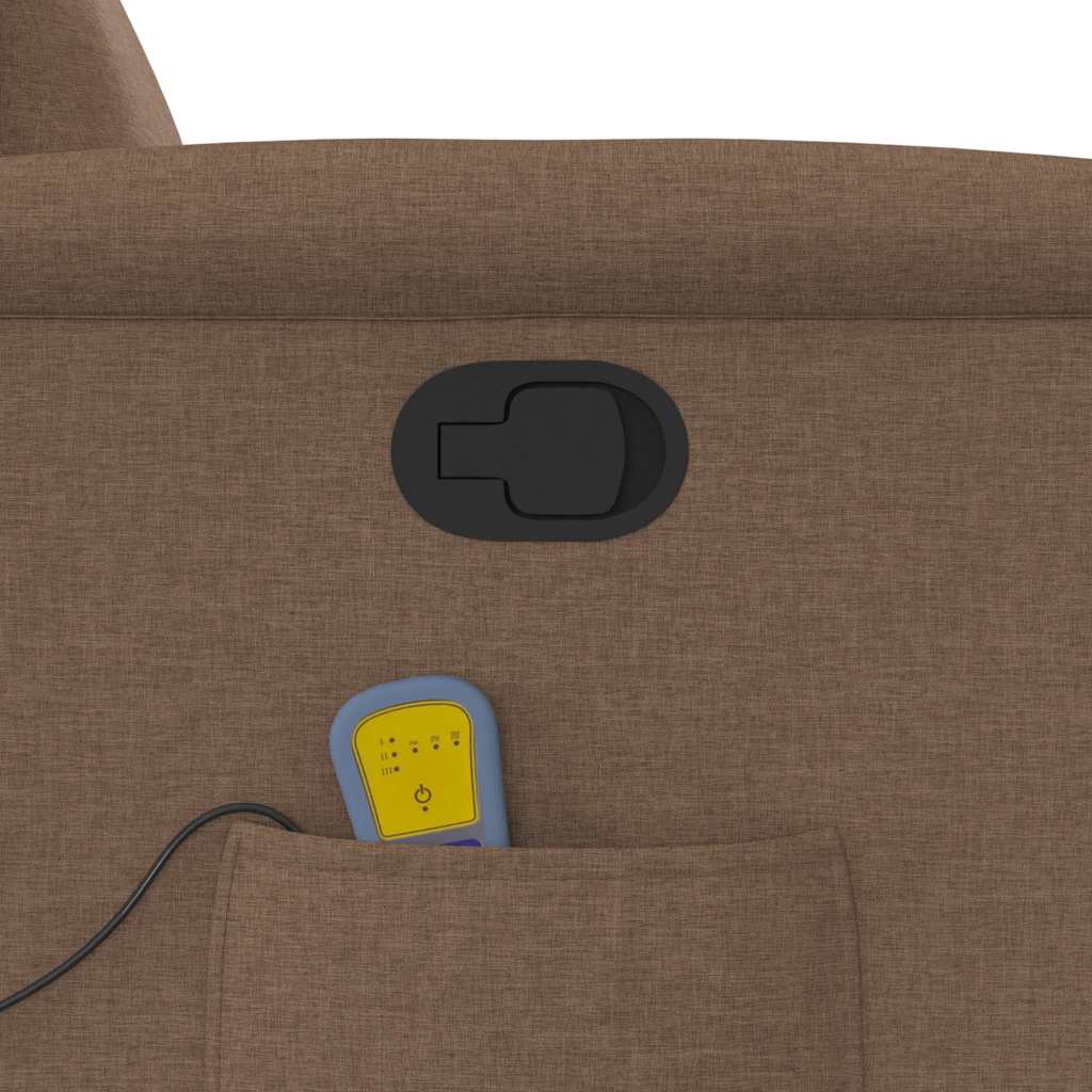 Poltrona Massaggiante Reclinabile Marrone in Tessuto