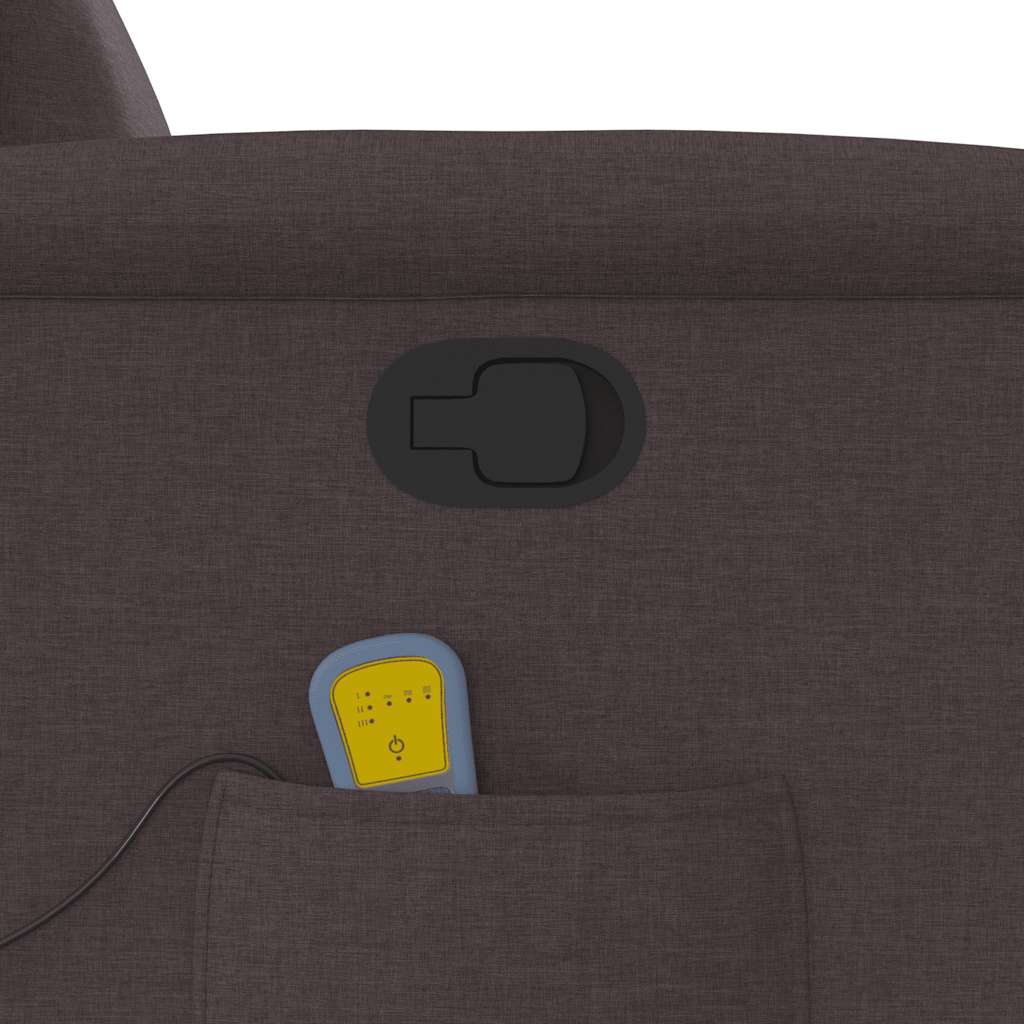 Poltrona Massaggiante Reclinabile Marrone Scuro in Tessuto 4015591