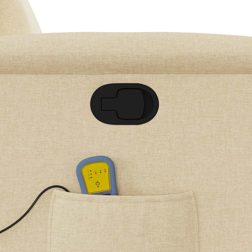 Poltrona Massaggiante Reclinabile Crema in Tessuto 4015594