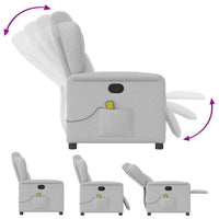 vidaXL Poltrona Massaggiante Reclinabile Grigio Nuvola in Tessuto