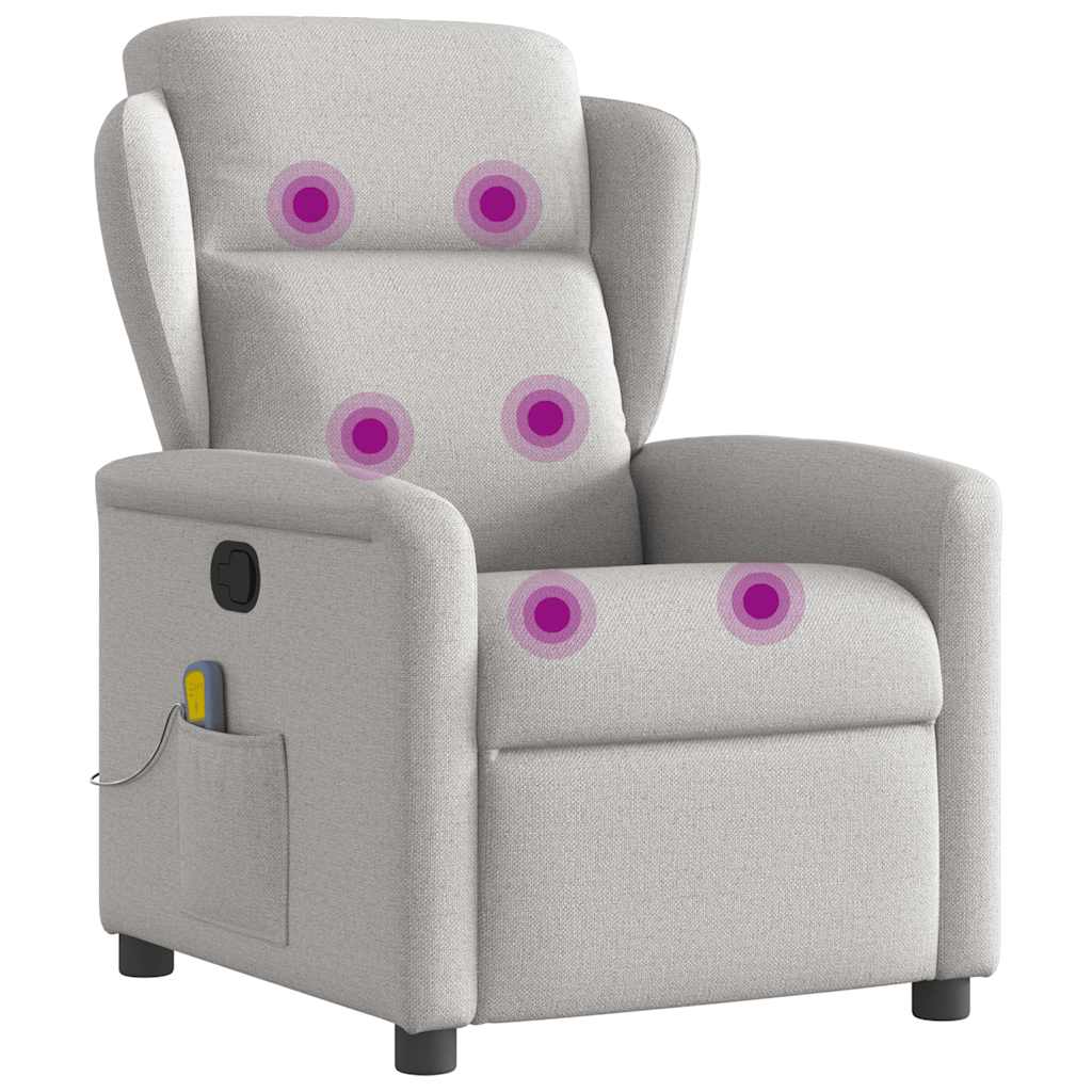 Poltrona Massaggiante Reclinabile Grigio Nuvola in Tessuto 4015595