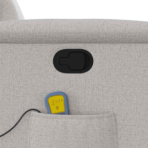 vidaXL Poltrona Massaggiante Reclinabile Grigio Nuvola in Tessuto