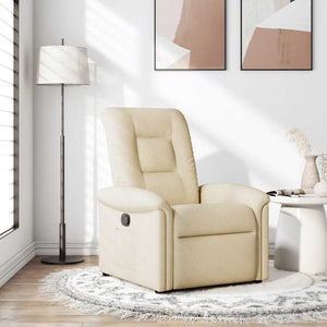 vidaXL Poltrona Reclinabile in Tessuto Crema