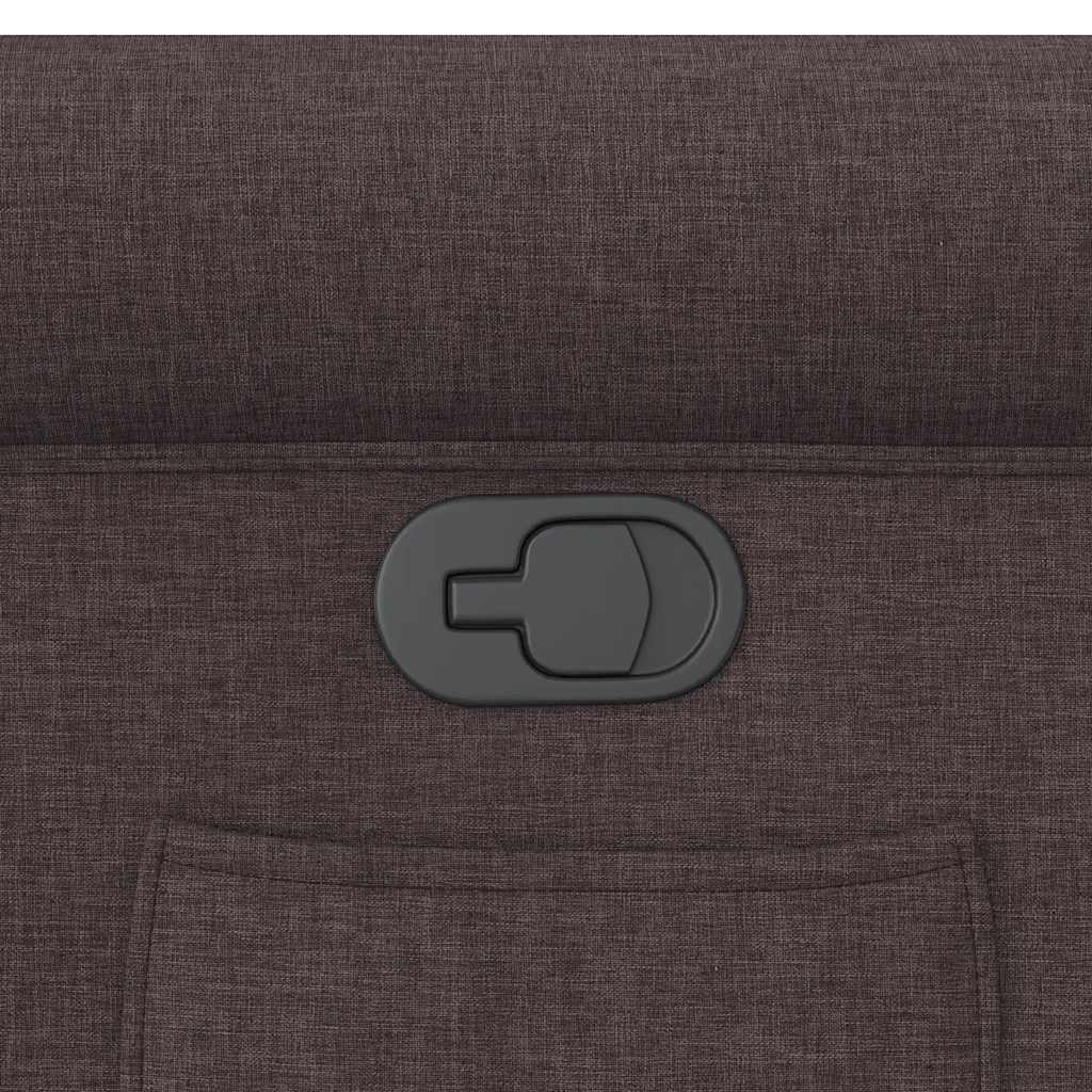 vidaXL Poltrona Reclinabile Marrone Scuro in Tessuto