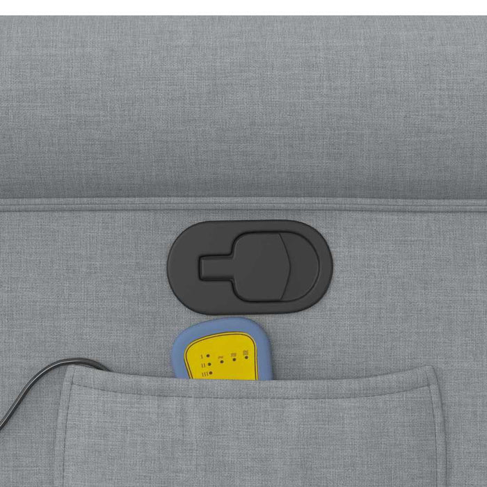 vidaXL Poltrona Massaggiante Reclinabile Grigio Chiaro in Tessuto